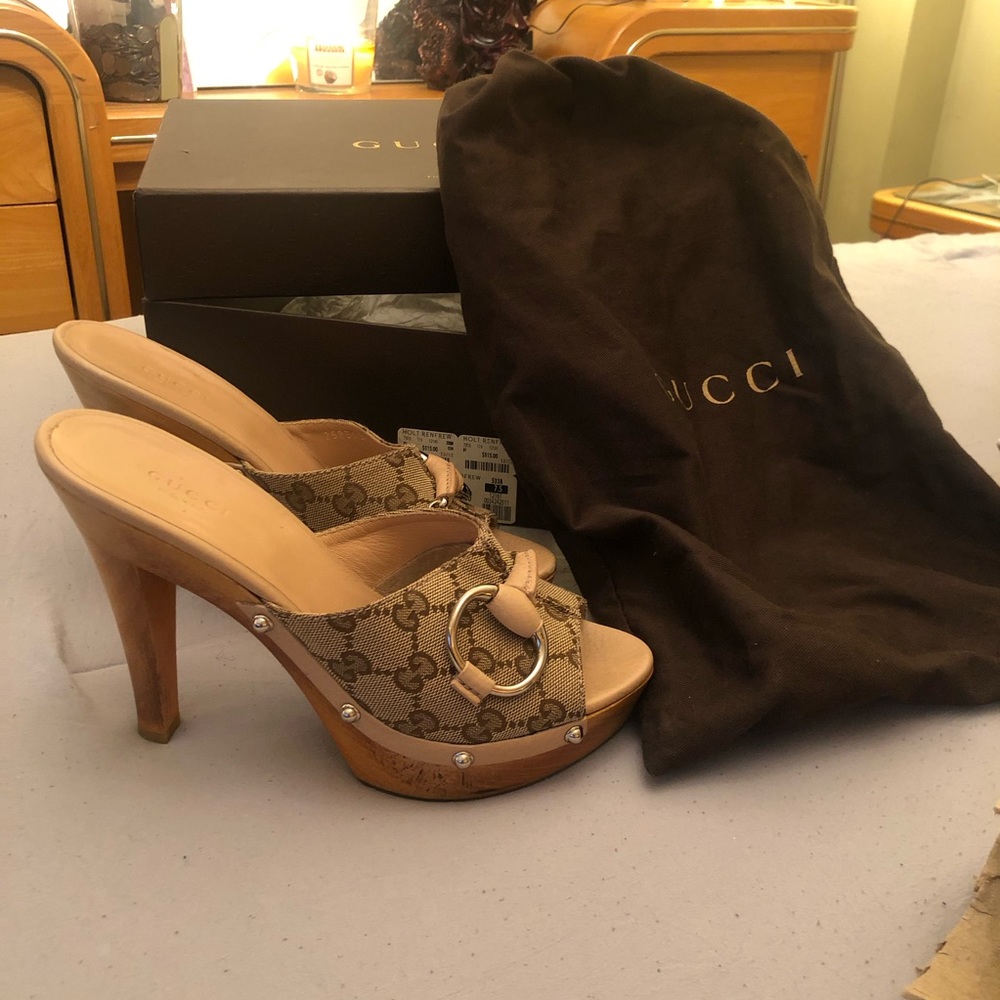 GUCCI  horsebit platform heels